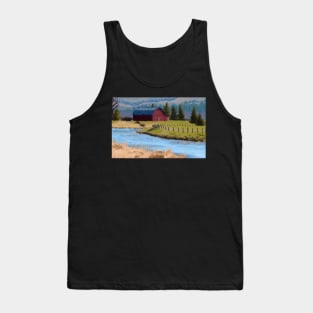 Barn Landscape Painting Tank Top